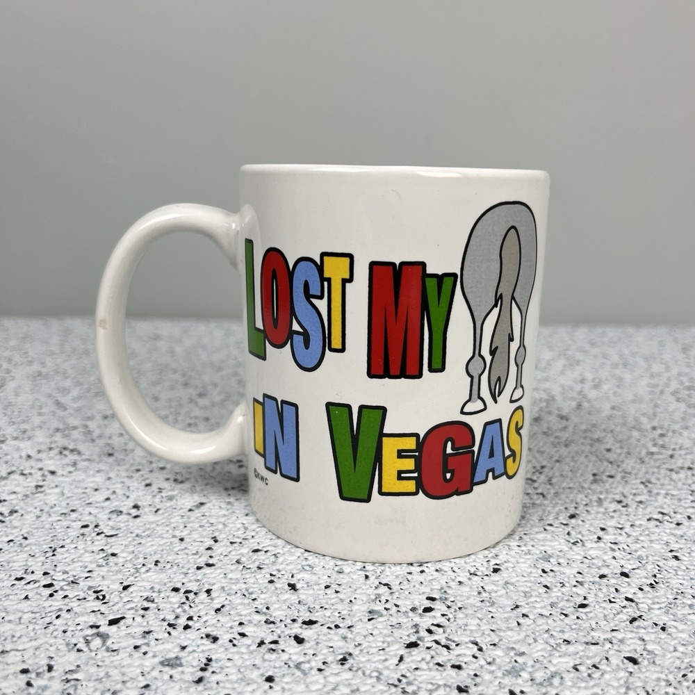Vintage 90s KWC Coffee Tea Mug Lost‎ My Ass in Las Vegas Tourist Souvenir